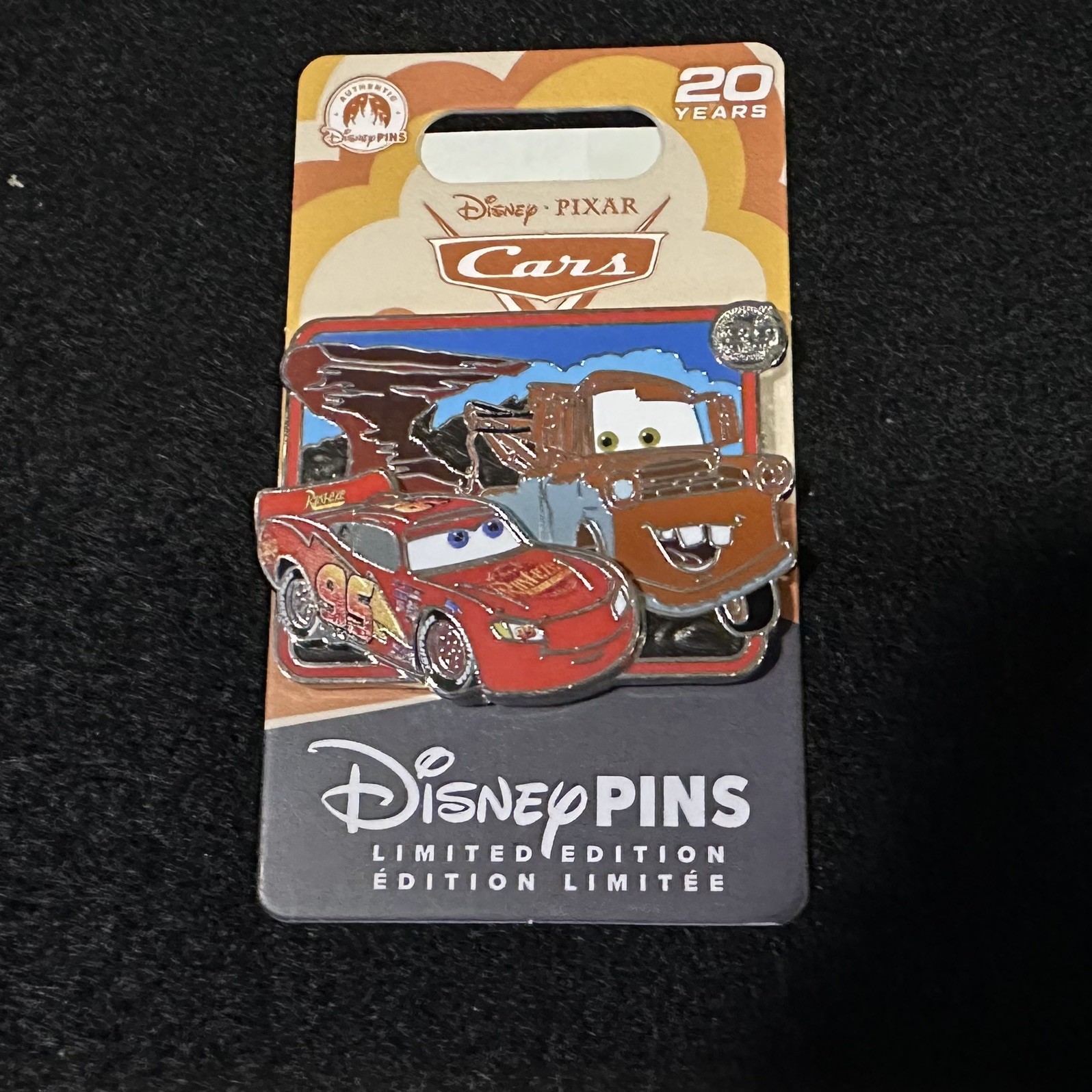 Disney 2026 Cars 20th Anniversary Lightning McQueen & Mater Limited Edition Pin