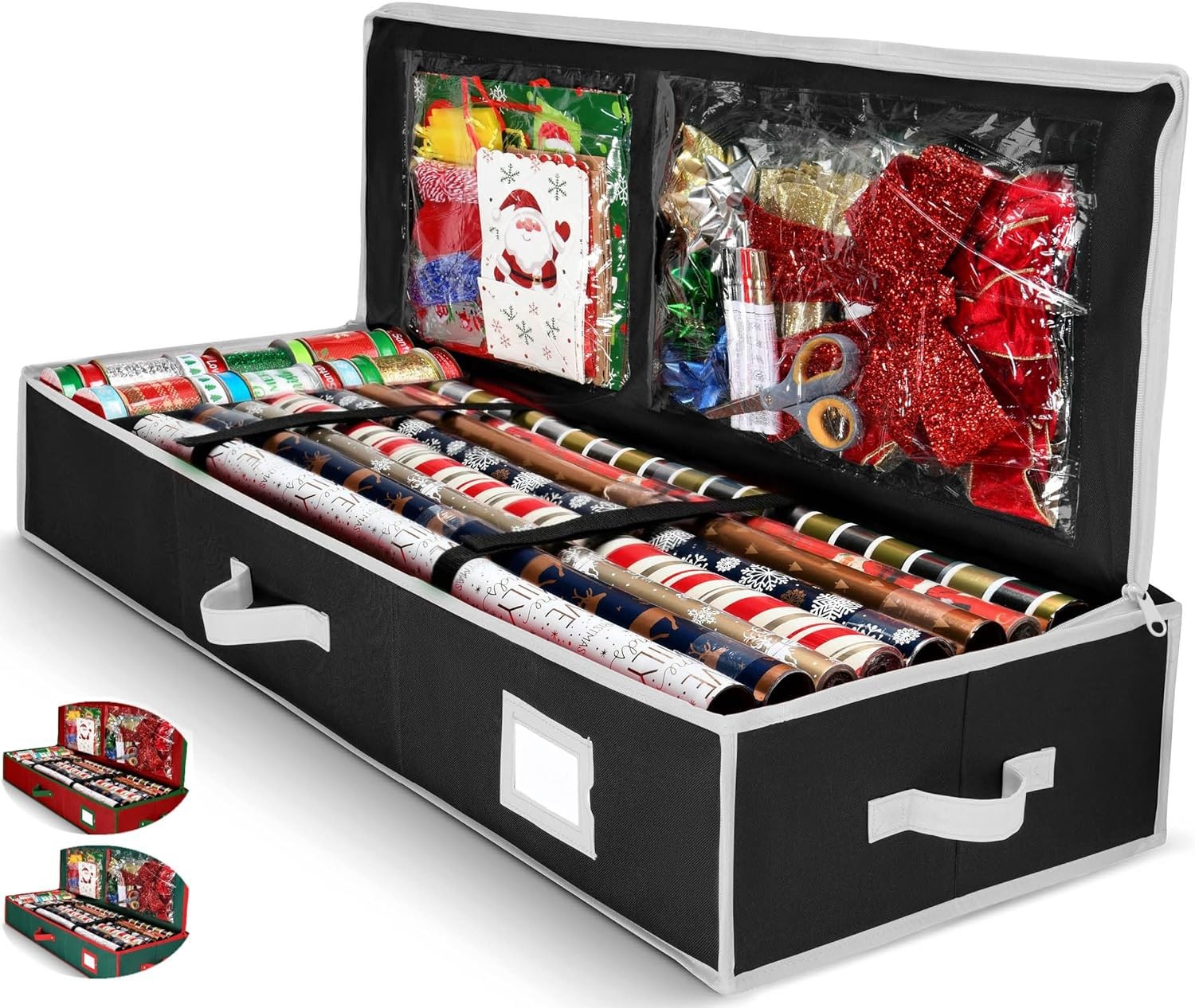 Premium Wrapping Paper Organizer Storage | Gift 24 Count (Pack of 1), Black