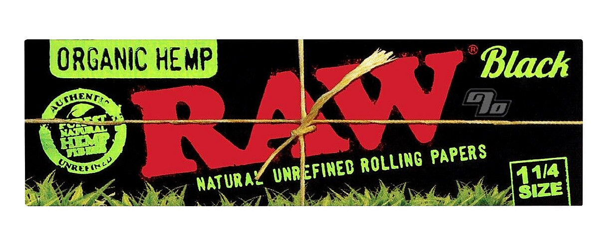 Raw Black Organic Hemp Rolling Papers 1 1/4 Size 1 Pack USA SHIPPED