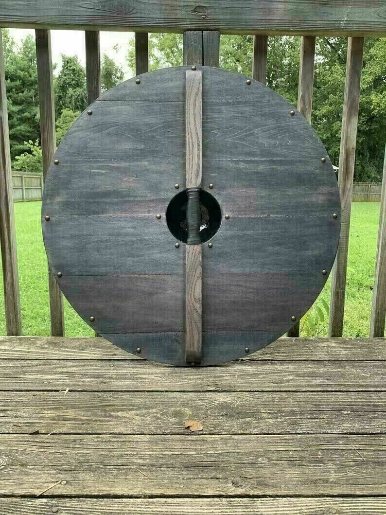 Medieval Round Shield Viking Unique battle Design Roun d Wooden 24″ Best Gift