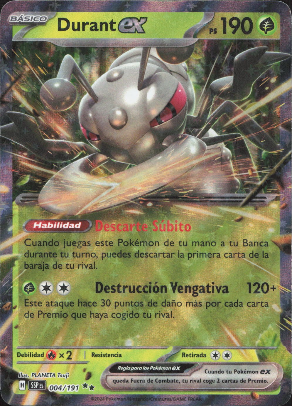 Pokemon Durant ex 004/191 Double Rare Surging Sparks Holo Near Mint