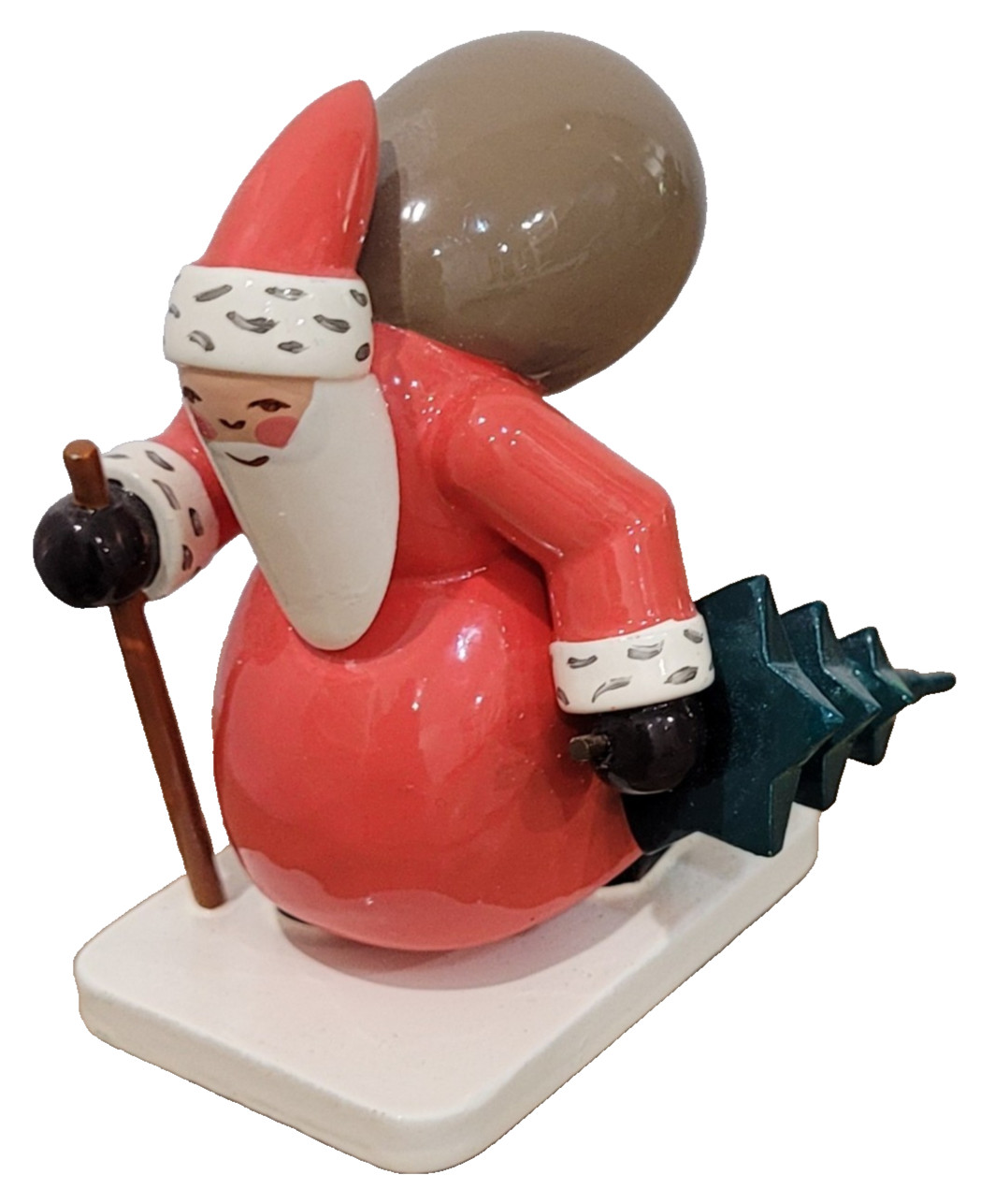 Vintage Wendt & Kuhn Santa Claus With Christmas Tree Bag Toys Germany Figurine