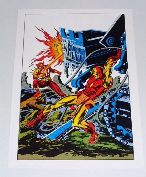 1978 Iron Man 98 poster:Marvel Comics Invincible Ironman vs X-Men Sunfire pin-up