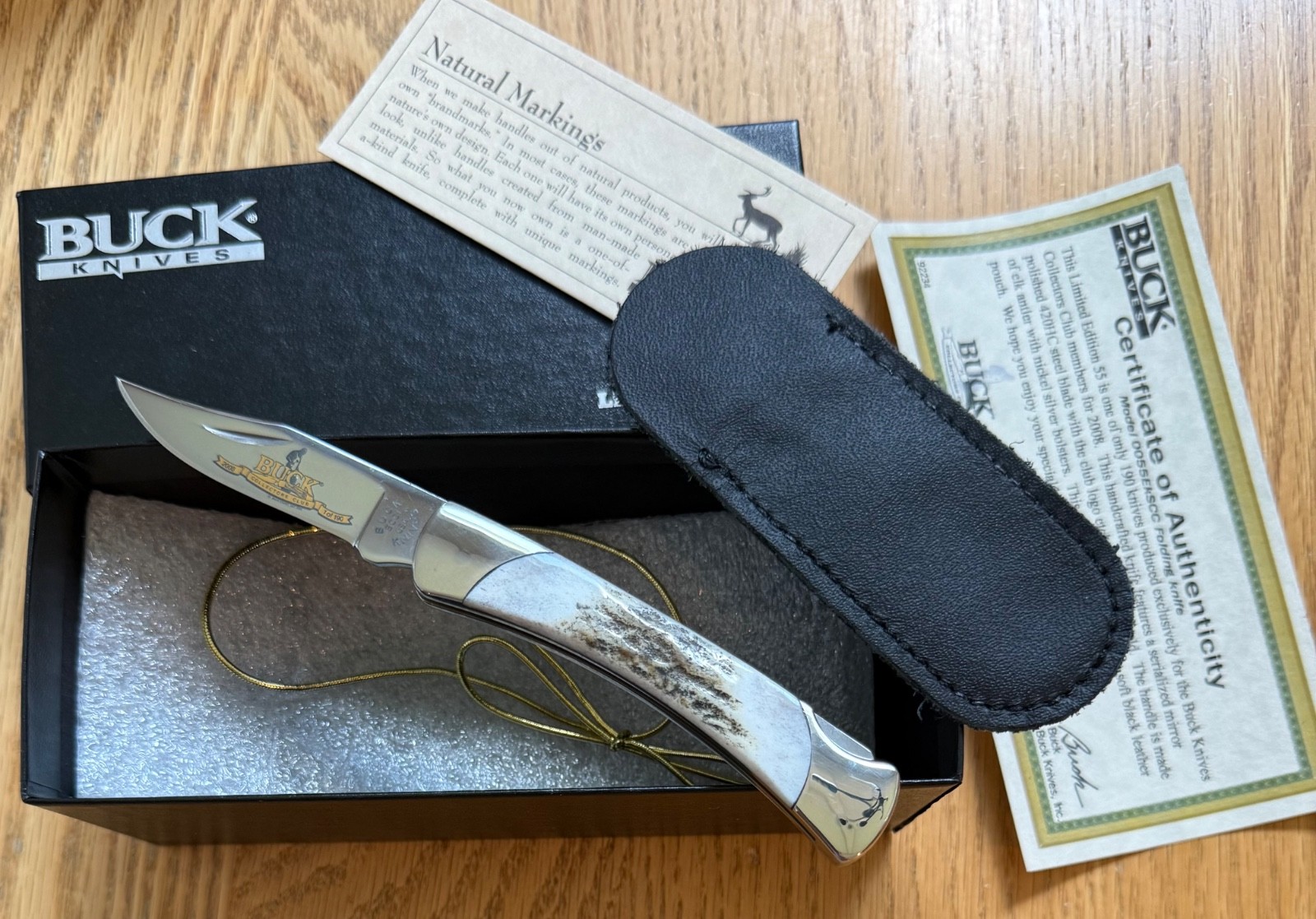 BUCK CLUB STAG 55 KNIFE NEVER USED IN BOX ONLY 190 MADE N13