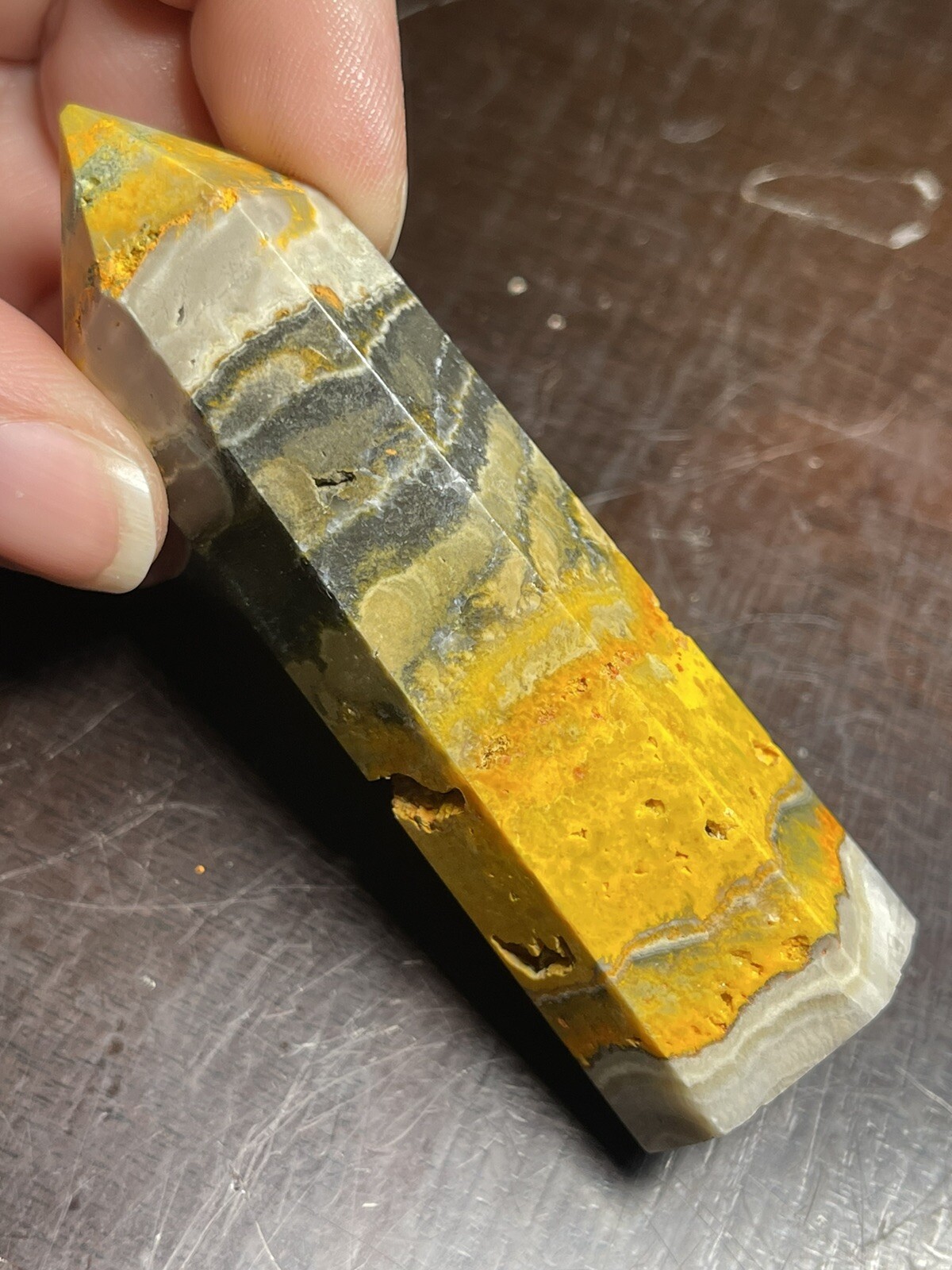 Bumblebee Jasper Tower Point 3.27in tall, 68g
