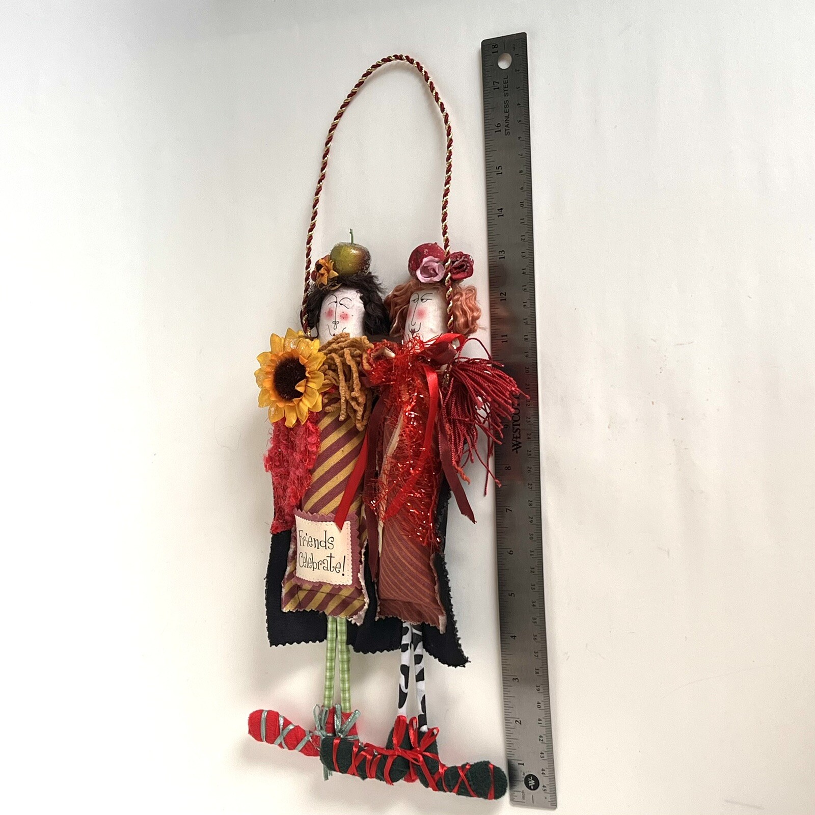 Silvestri Ruby Lips Studio “Girlfriends” Cloth Dolls Wall Hanging Whimsical Cute