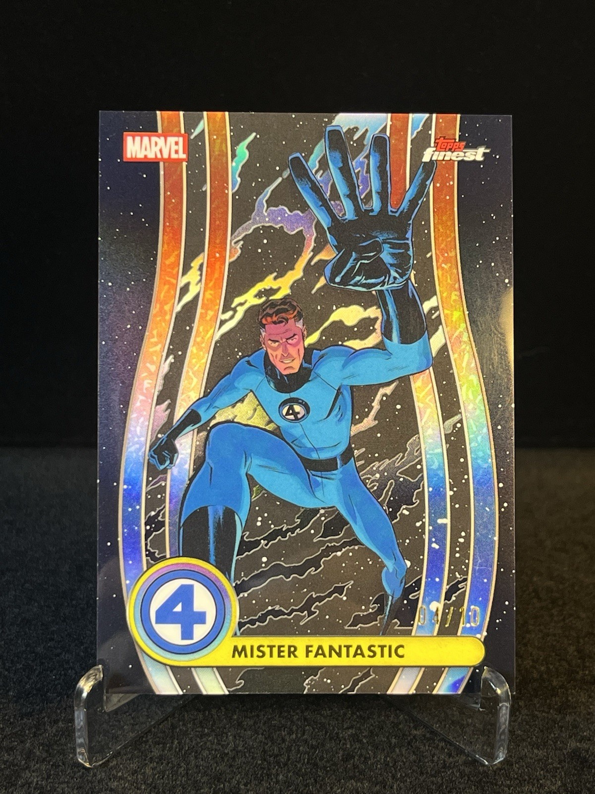 2026 Topps Finest Fantastic Four Mister Fantastic #001 Black Refractor 4/10 SSP