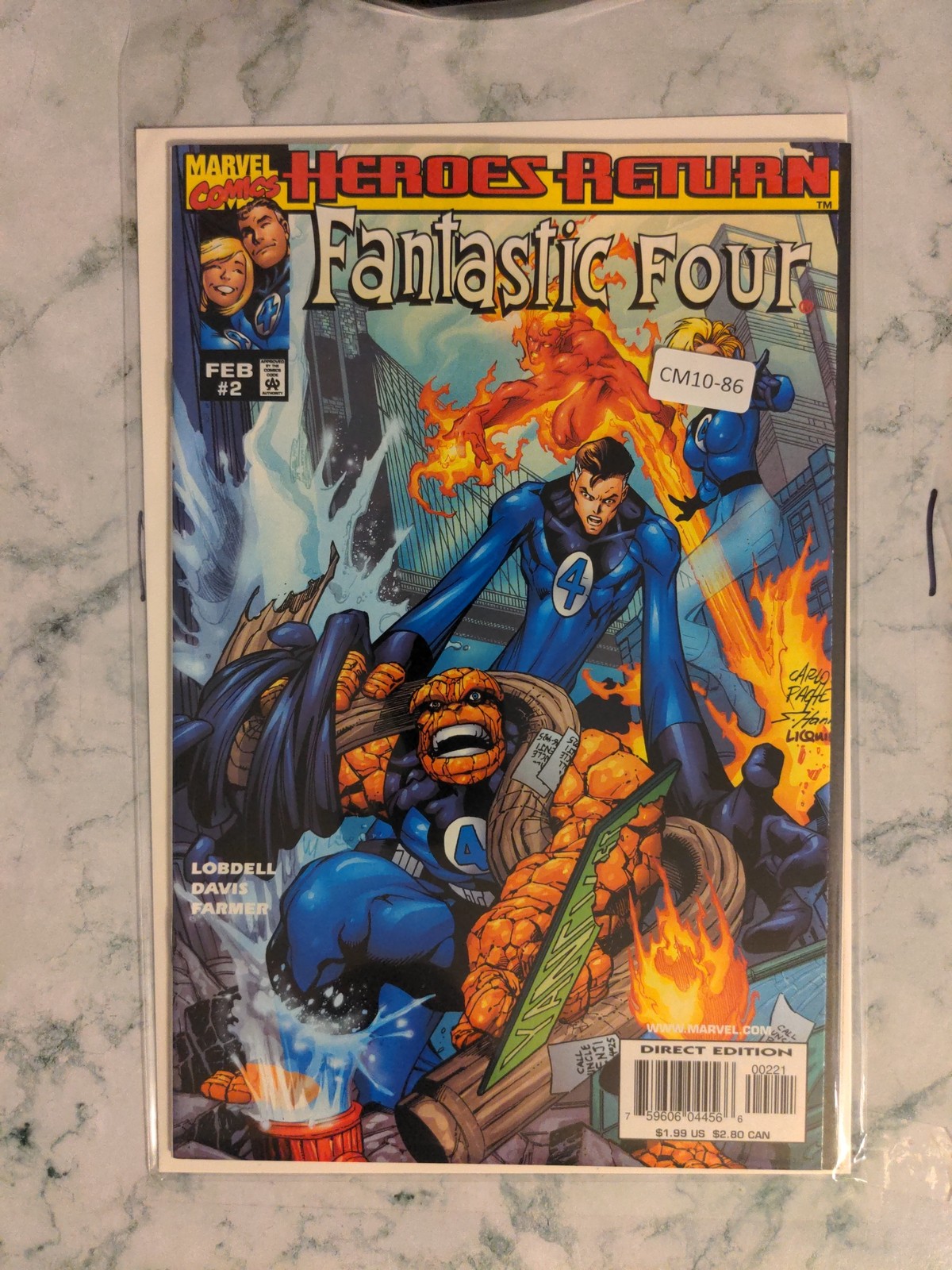 FANTASTIC FOUR #2B VOL. 3 9.4 VARIANT MARVEL COMIC BOOK CM10-86