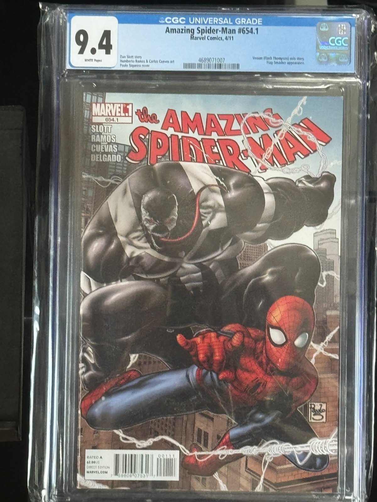Amazing Spider-Man #654.1 CGC 9.4 White Pages Marvel Venom Flash Thompson
