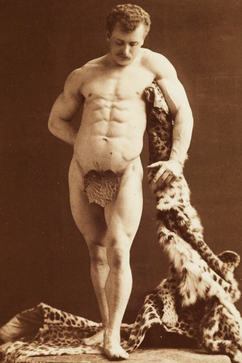 Vintage SEMI NUDE Muscle Man with a Six-Pac from 1893 – 5 x 7 in Print