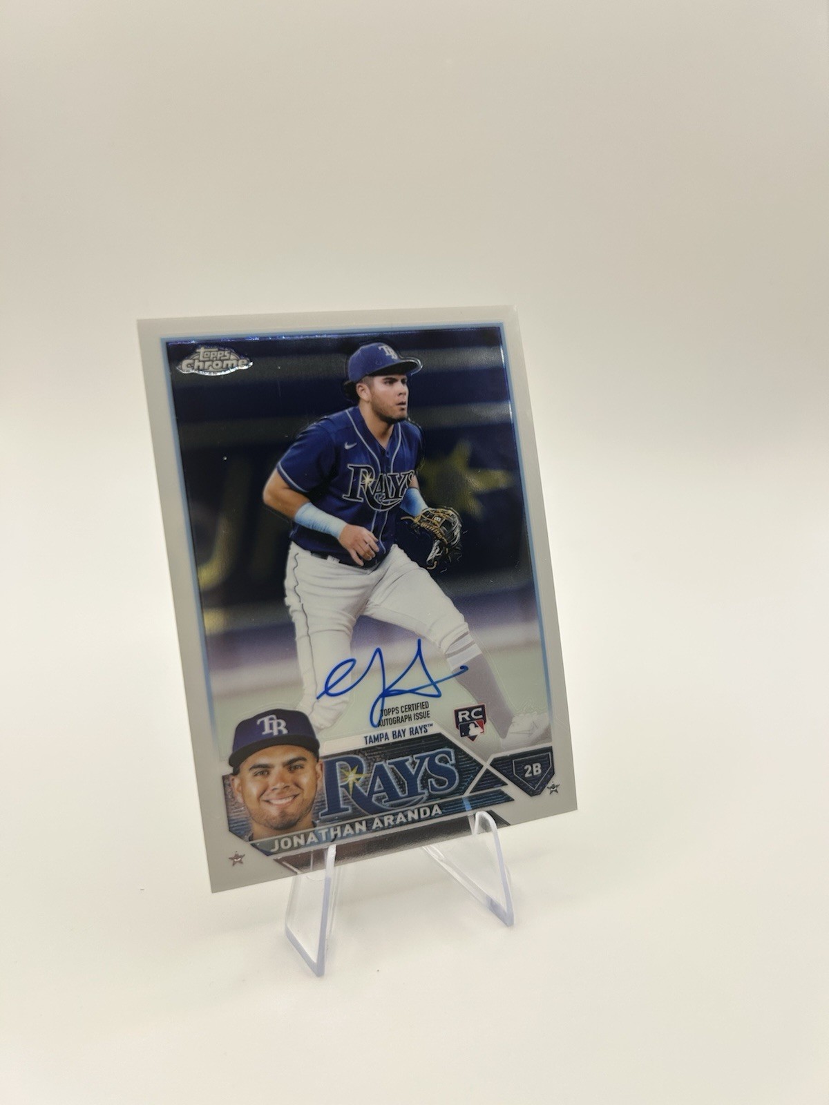 2023 Topps Chrome – JONATHAN ARANDA – Autograph – RC – #RA-JAR – BAY RAYS COVER