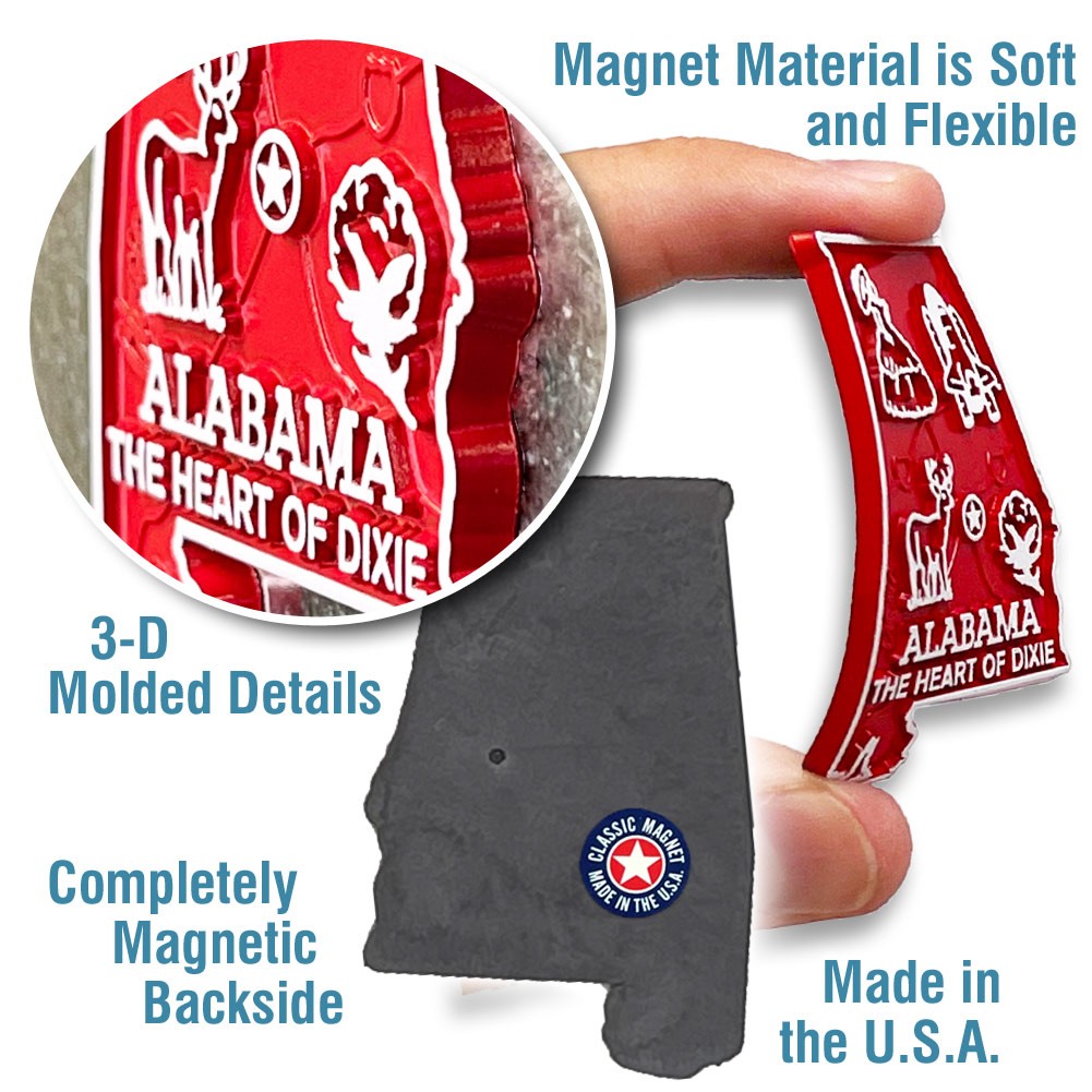 Original U.S. State Magnet Set by Classic Magnets, 51-Piece Vintage Magnet Set