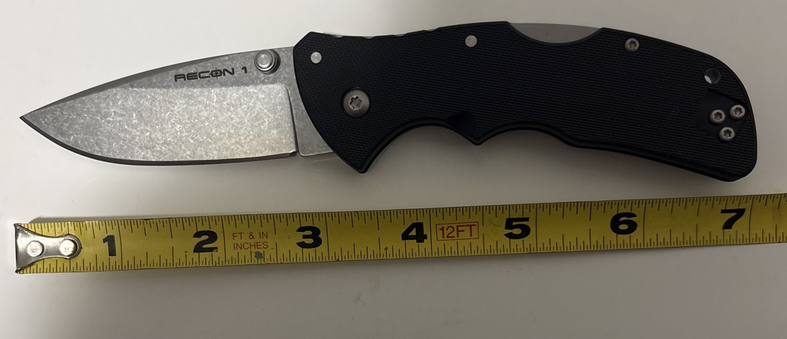 Cold Steel Mini Recon 1 Folding Knife 3″ AUS-10A Steel Blade Black GRN Handle