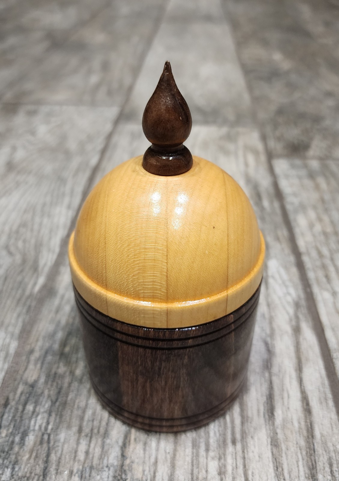 Hand turned wood lidded box