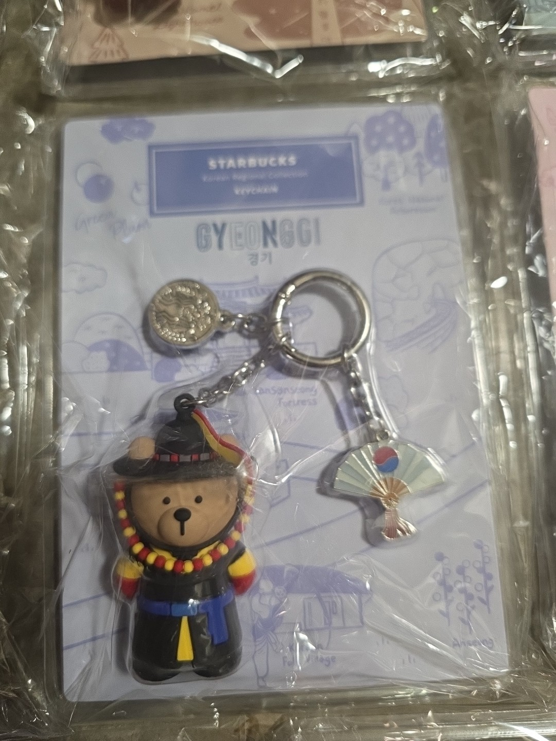 Starbucks Character Bear Charm Keychains South Korea Regional Collection