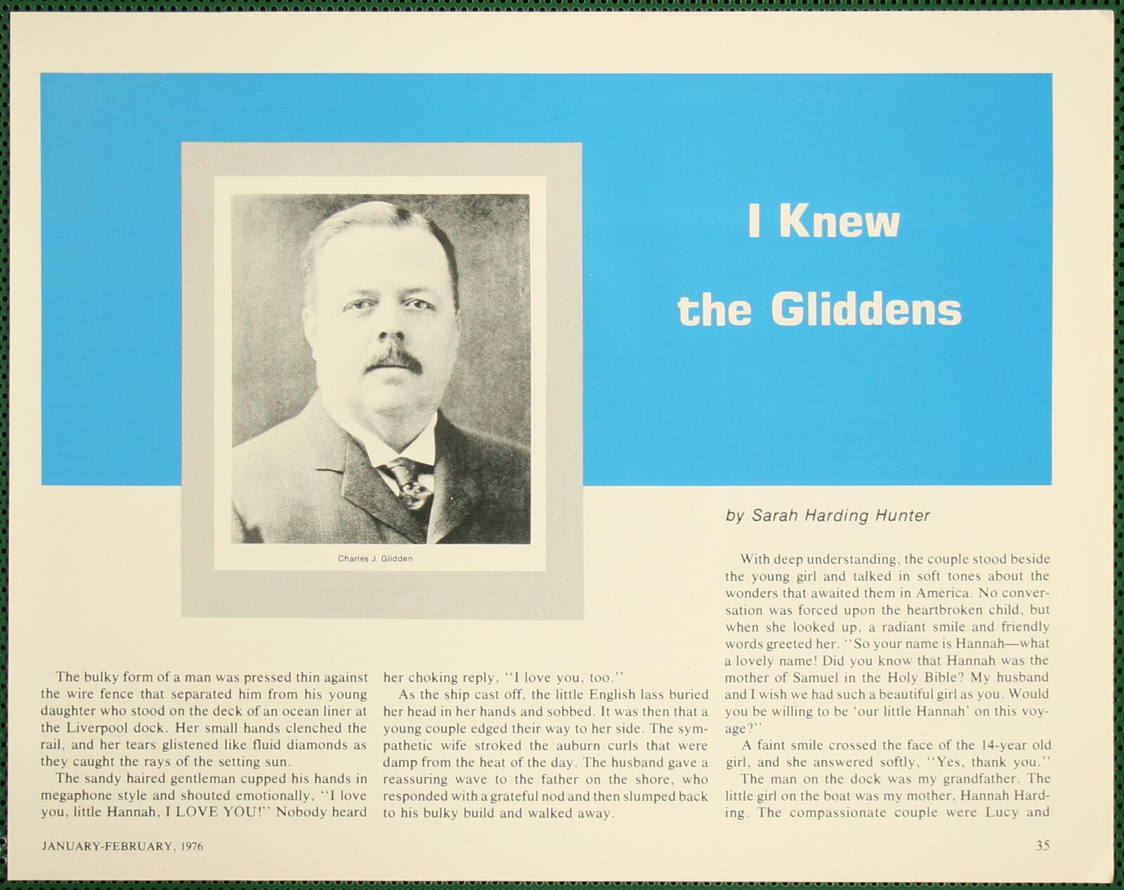 Charles J Glidden History Sarah Harding Hunter Vintage Pictorial Article 1976