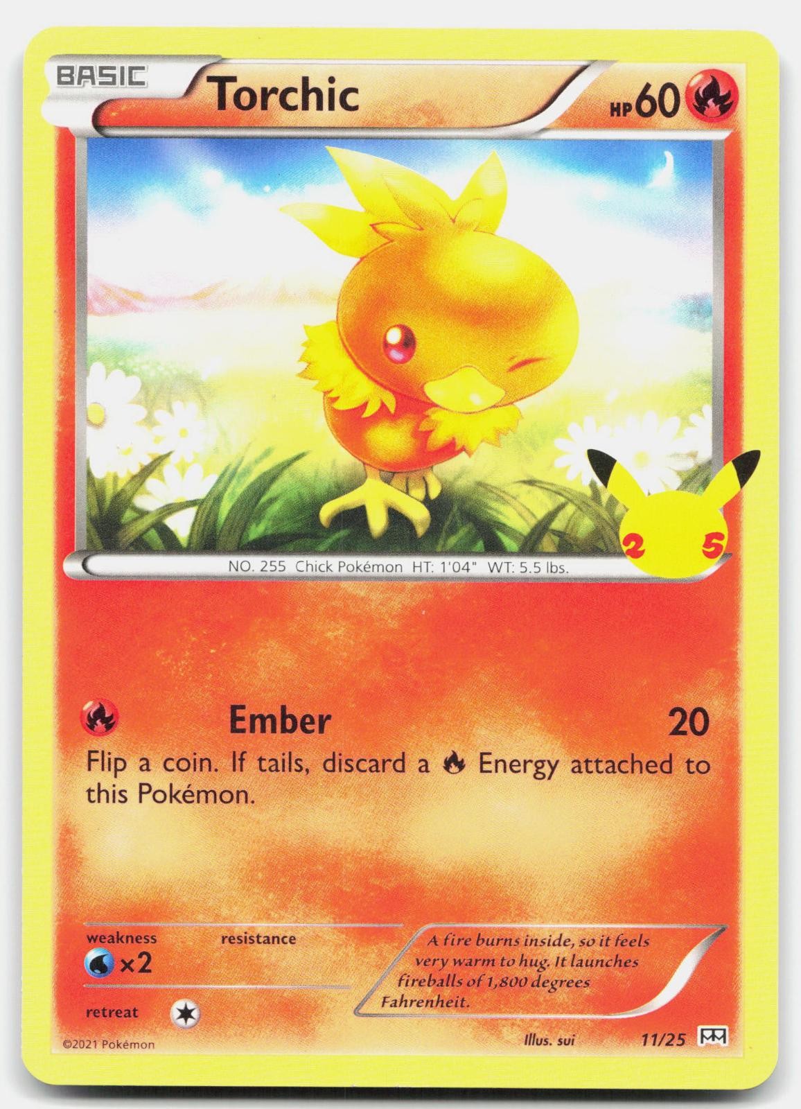 Torchic 011/025 Promo McDonald’s 25th Anniversary Promos Pokemon Lightly Played