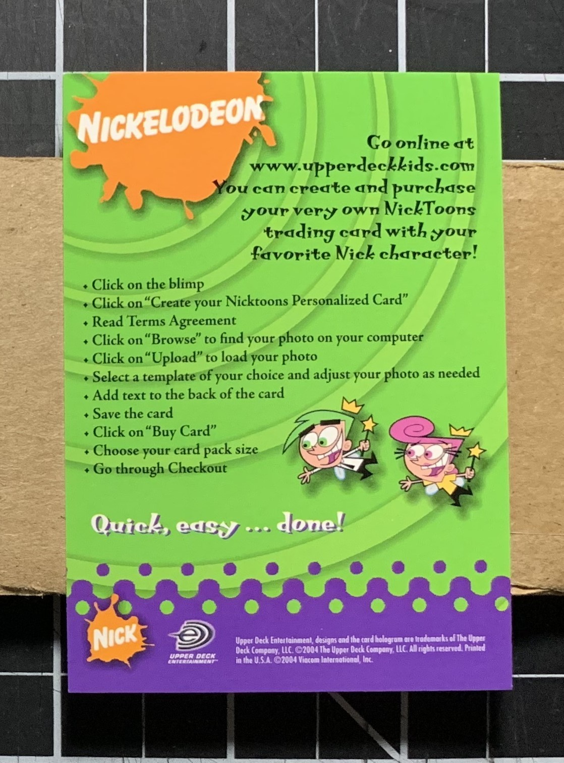 2004 Upper Deck NickToons – Card Singles – Pick Choose – Base + Lenticular