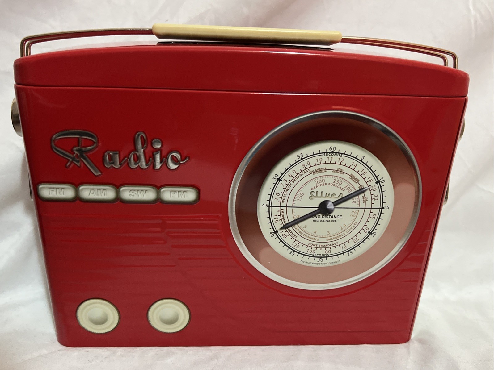 Radio Red EMPTY Collectible Tin Storage Container Display ‘