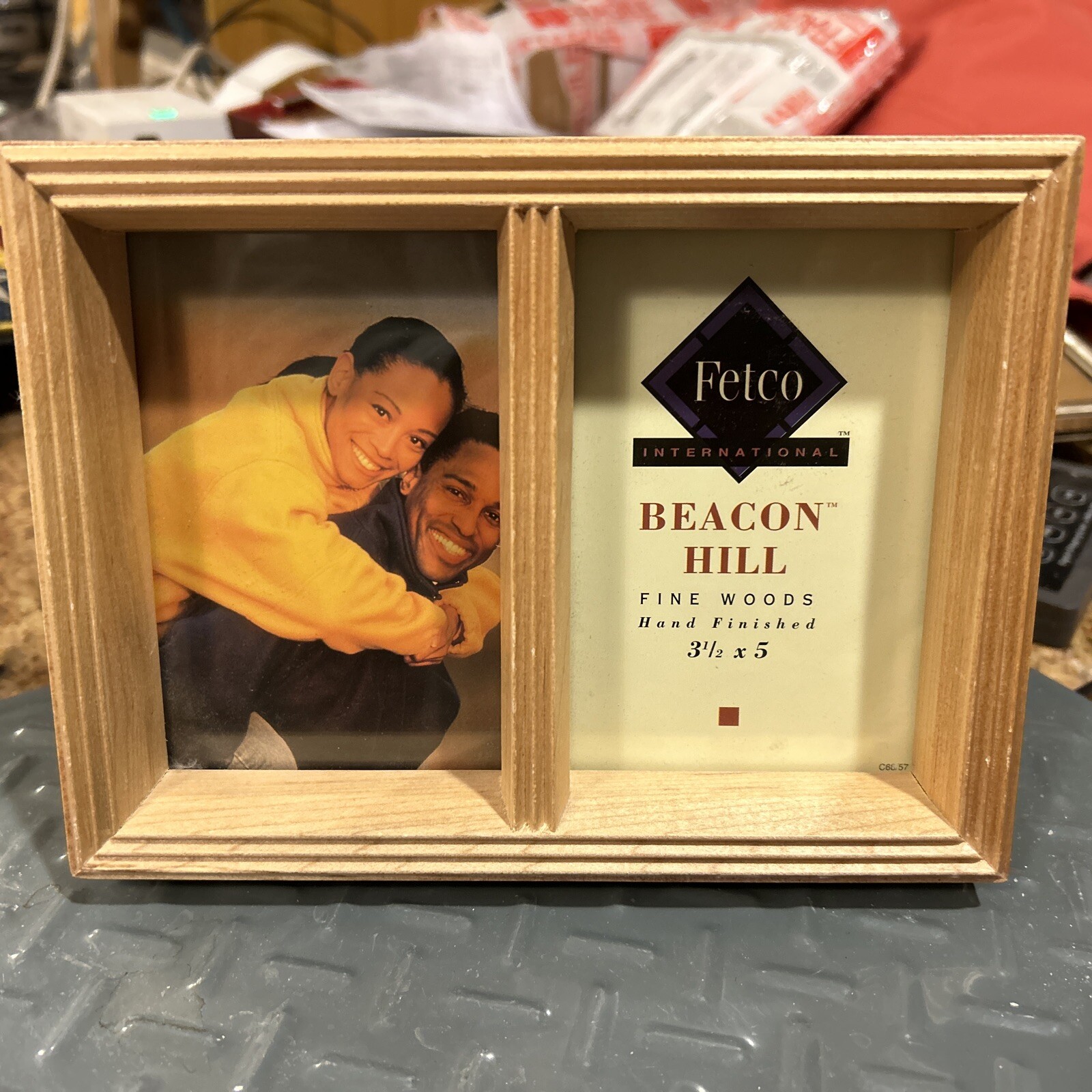 FETCO BEACON HILL Fine Woods 8x6X1.5” DOUBLE Picture frame For 3.5×5 Photo