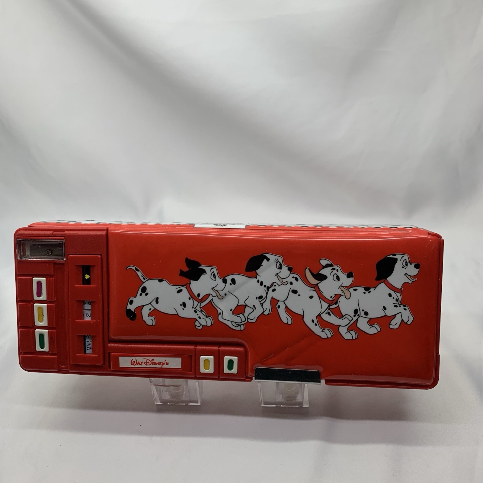 101 Dalmatians Push Button Pop-Up Pencil Case Holder Vintage :All buttons work