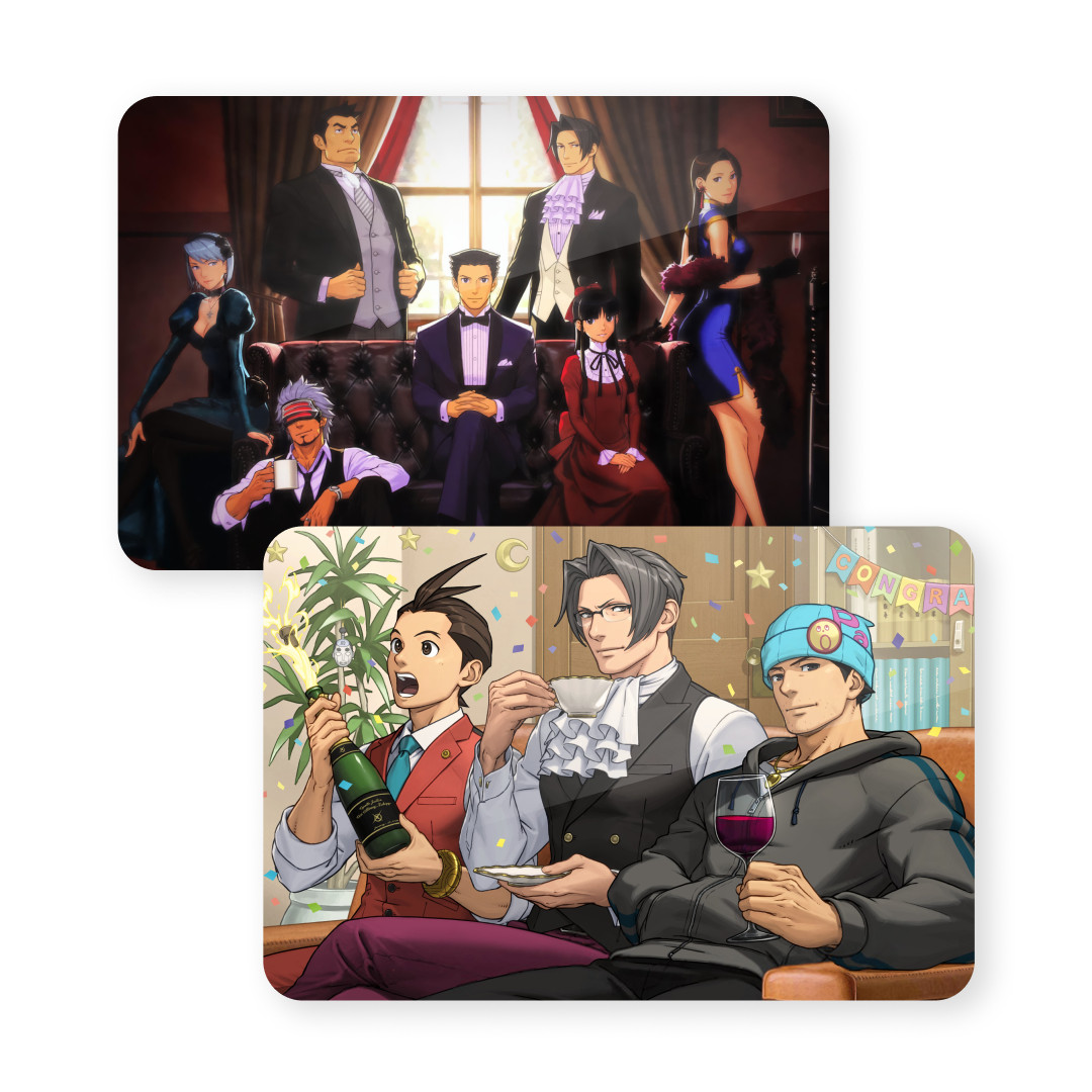 Ace Attorney Group Photo Card Set Glossy Rounded 5.5cm x 8.5cm
