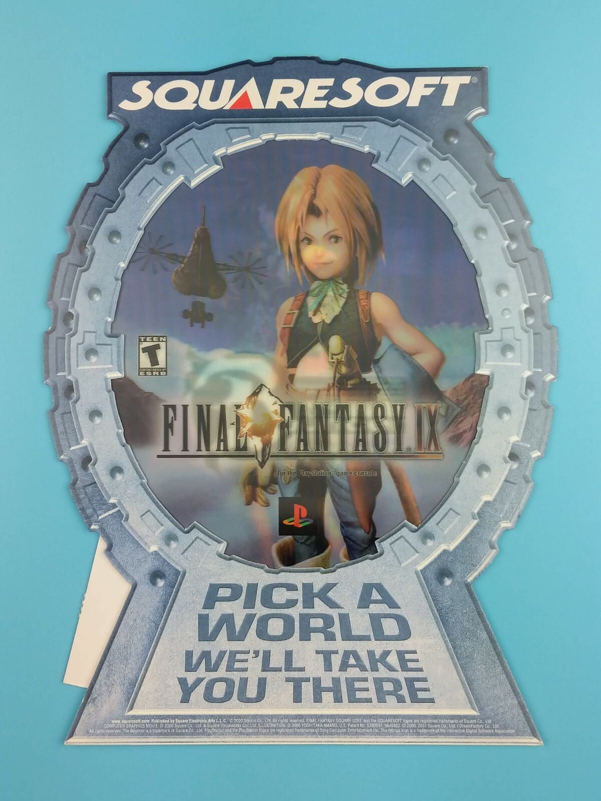 Official SQUARESOFT Final Fantasy IX / Bouncer Hologram Promotion Display Stand