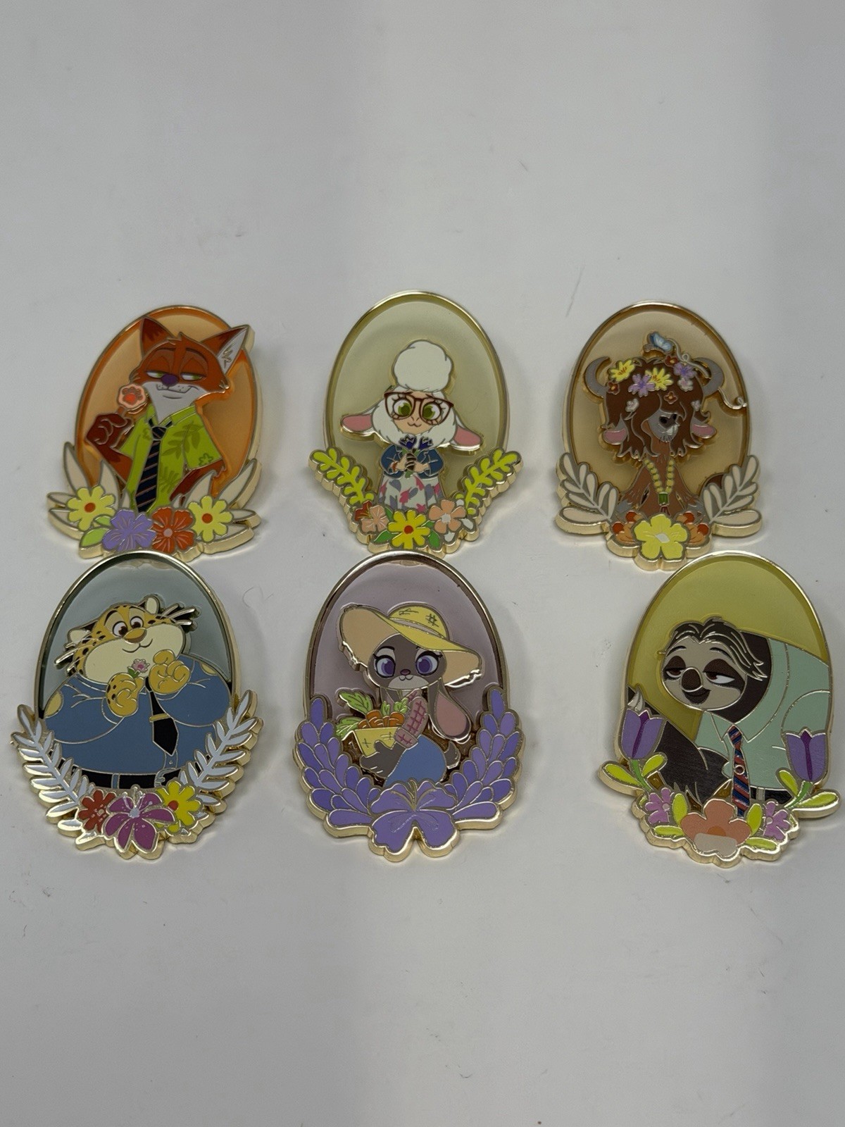 Disney Zootopia Characters Flower Frame Blind Box Enamel Pin – COMPLETE SET
