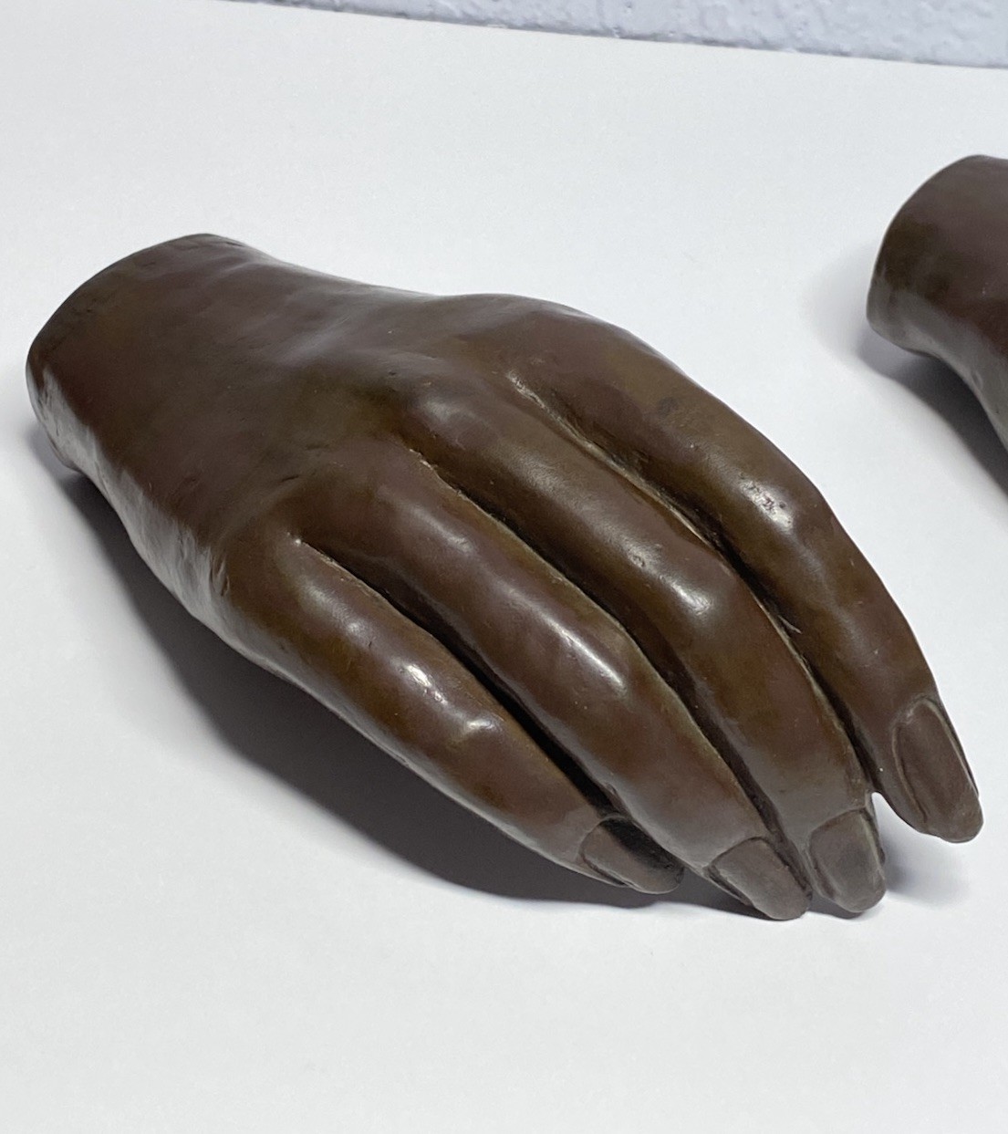 Antique Solid Bronze Female Hands Pair Sculpture Anatomical Model Casting 6”