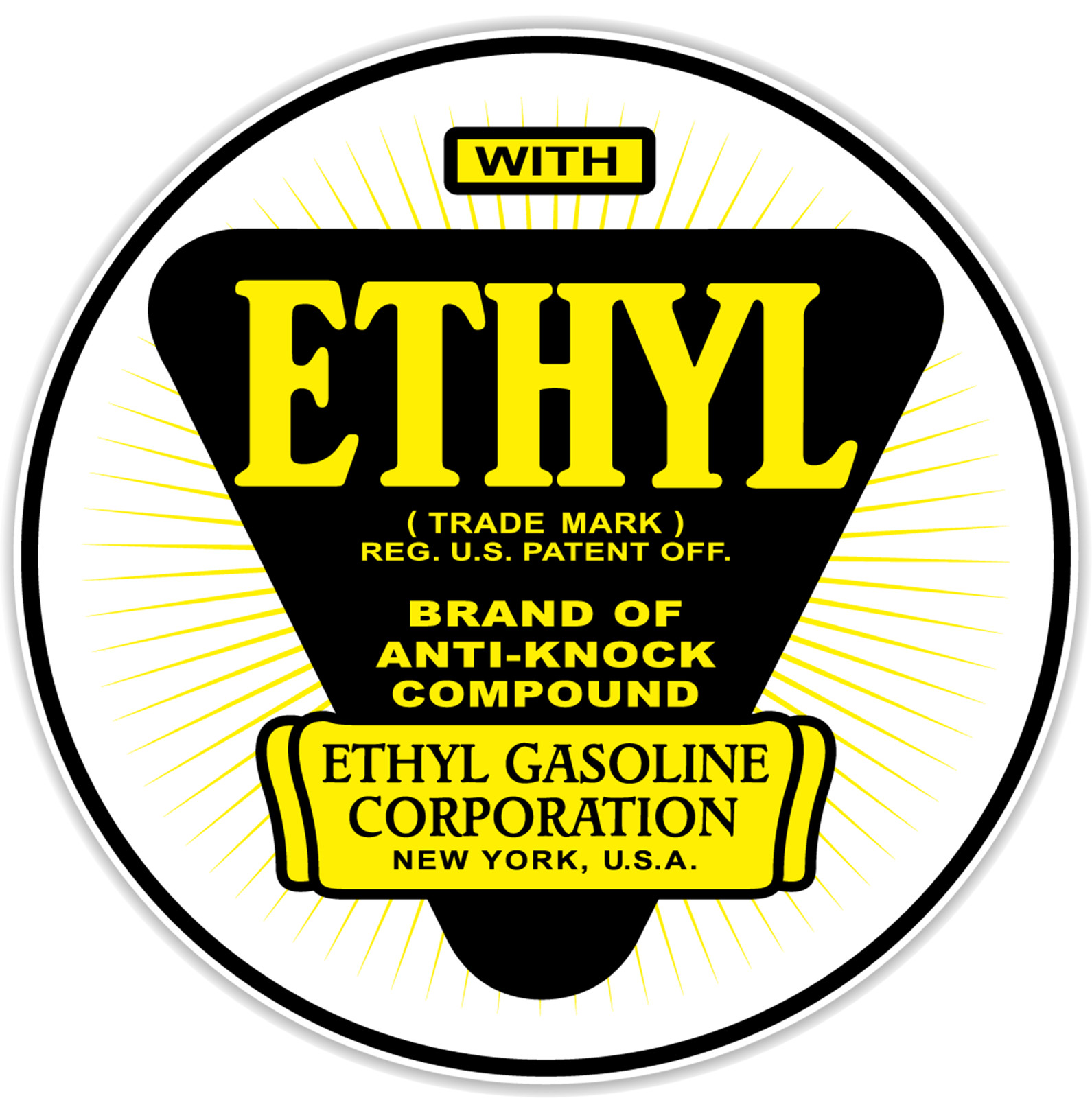 ETHYL GASOLINE STICKER OIL CAN / GAS PUMP Vinyl Decal |10 Sizes!! with TRACKING