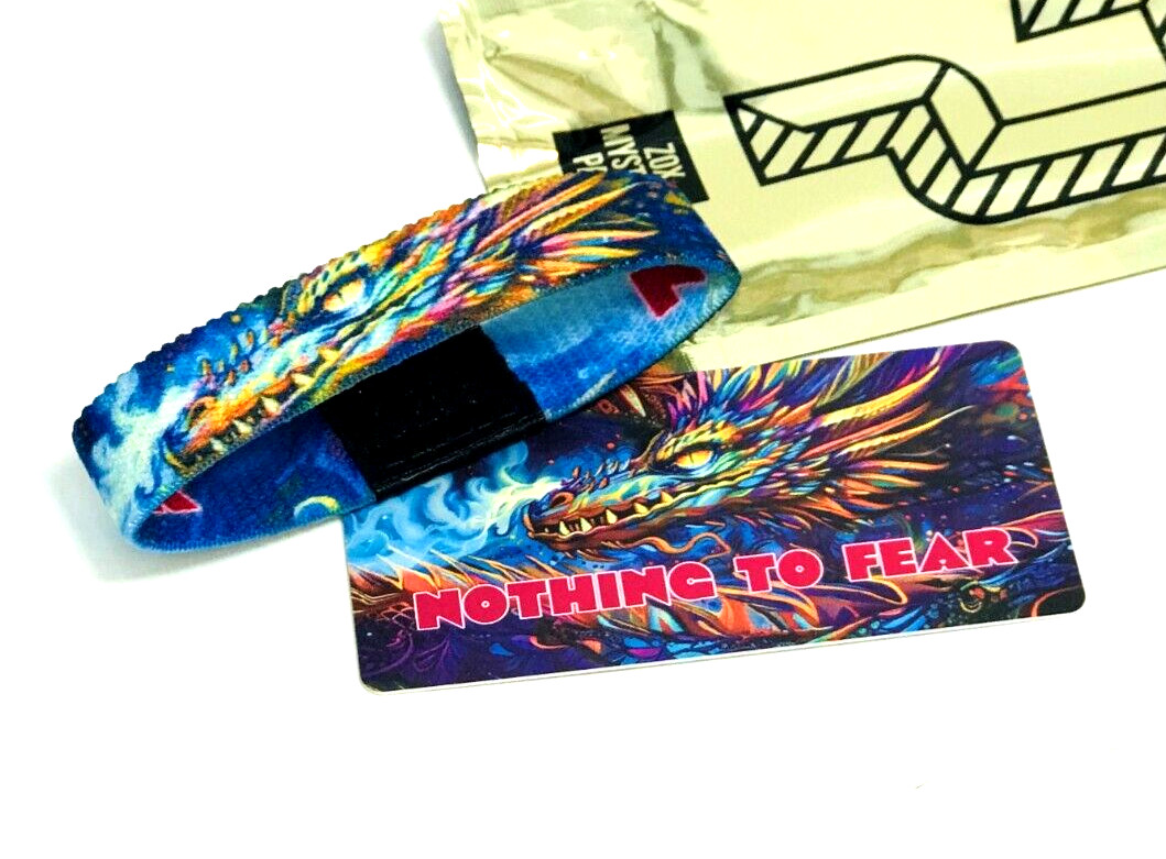 ZOX **NOTHING TO FEAR** Silver SINGLE MED Mys NIP Band w/Card DRAGON