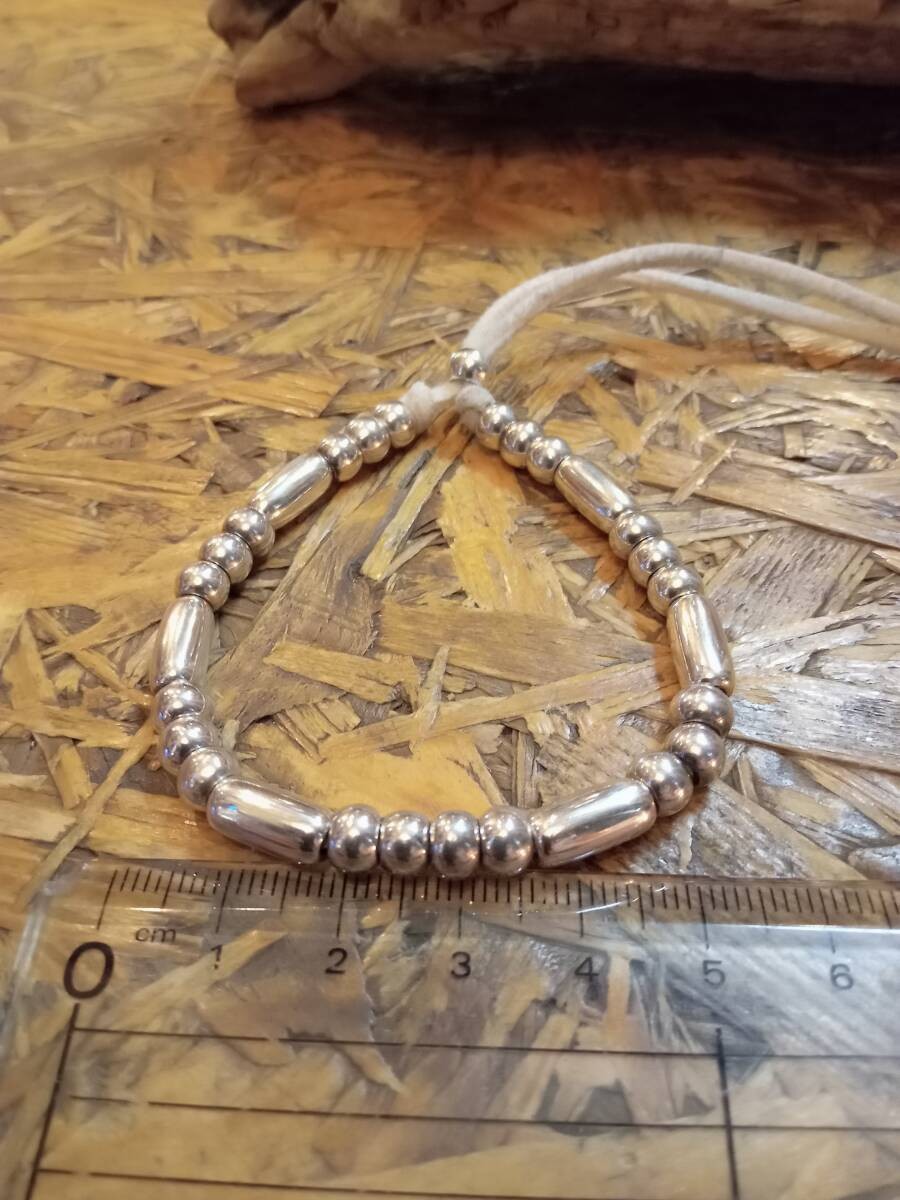 925 Silver Beads Set, Round & Pipe Beads, Solid Silver, L Size, Heavy