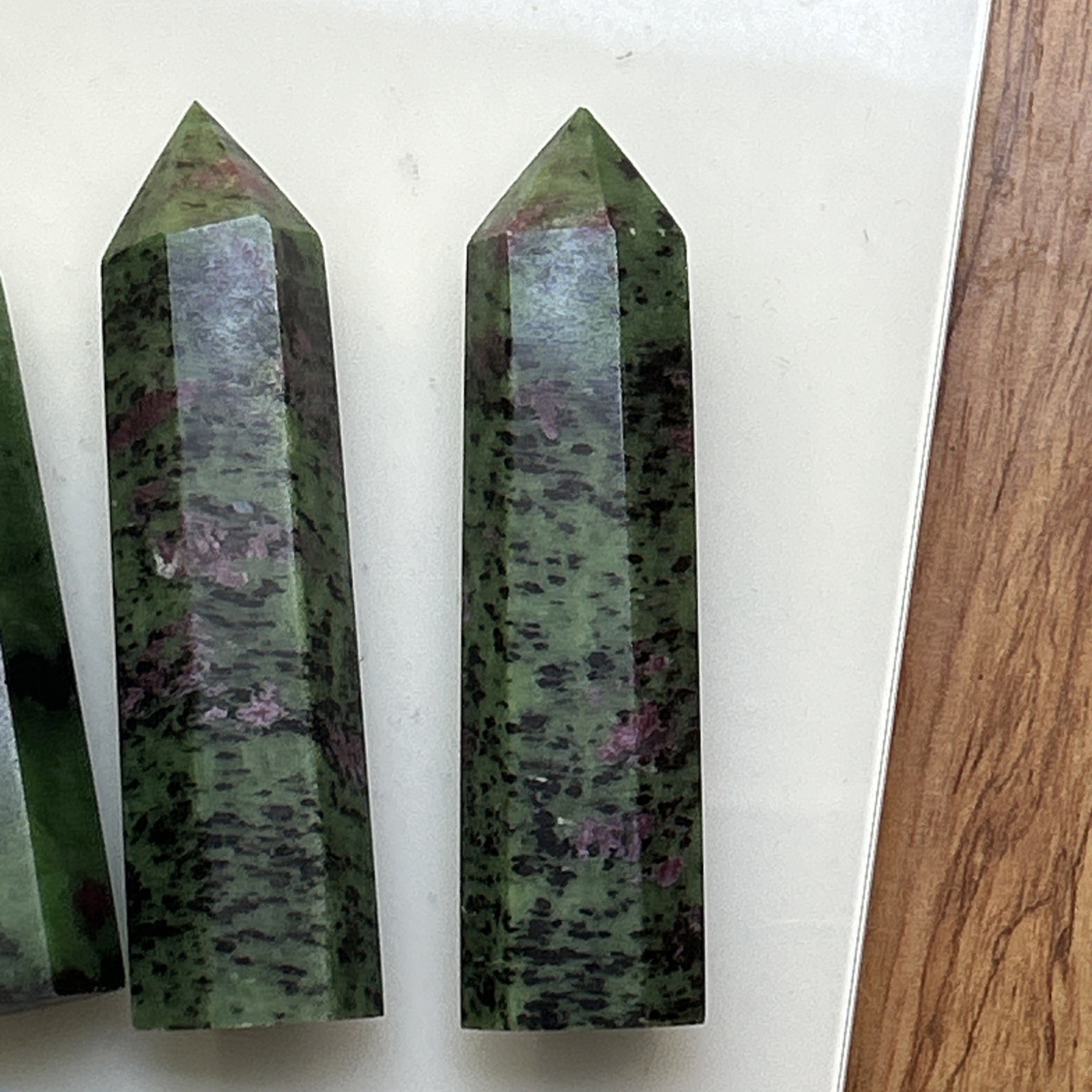 3.25-3.75” Ruby Zoisite Point Tower – Strong UV Glow, 87-110g