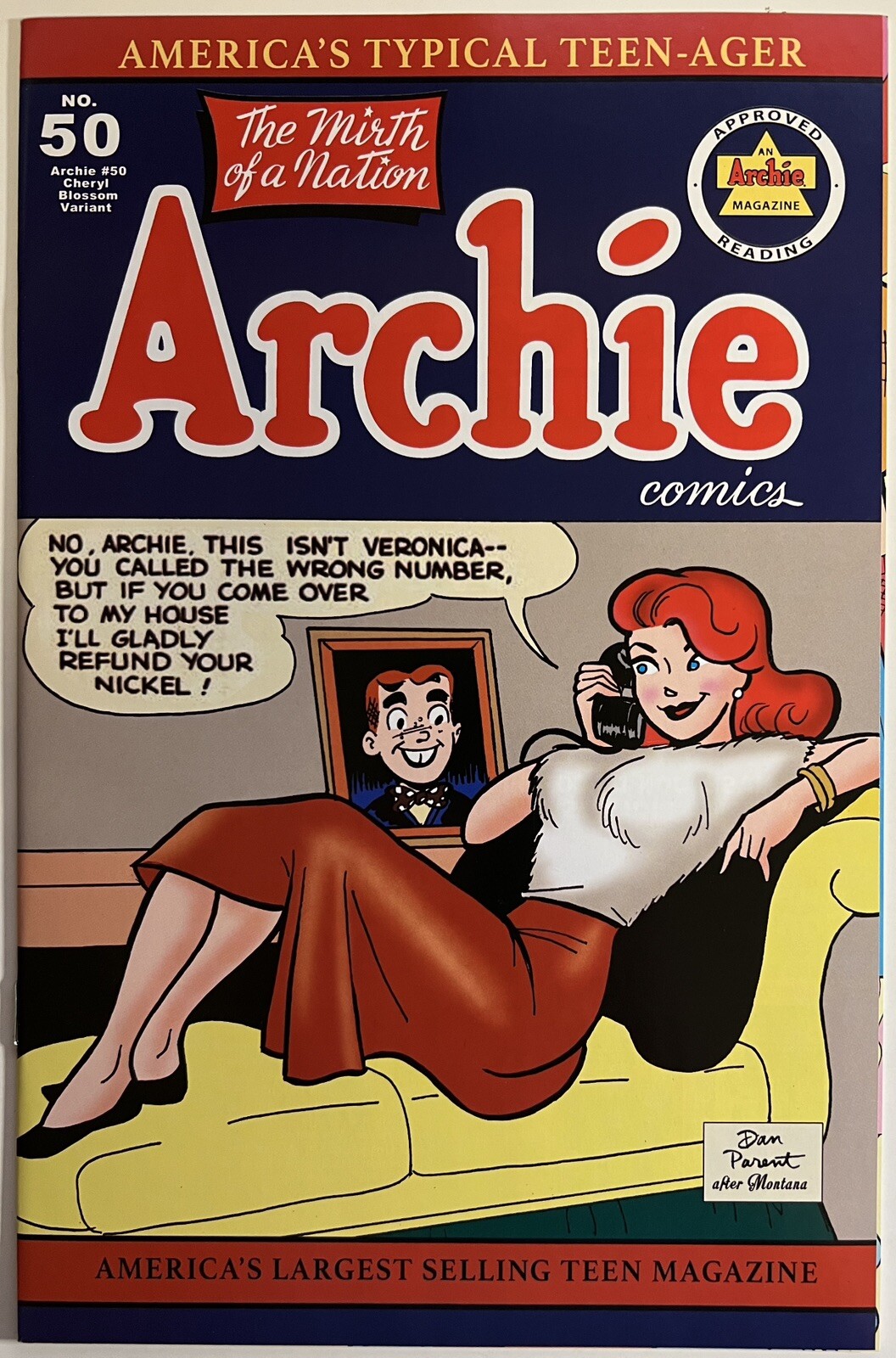 Archie Comics #50 Cheryl Blossom Dan Parent Variant NM Valentine’s Spectacular