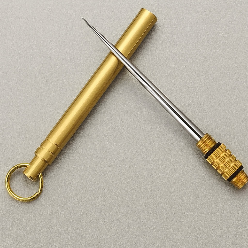 Brass EDC Awl Keychain Tool Compatible Accessory for Victorinox Swiss Army Knife