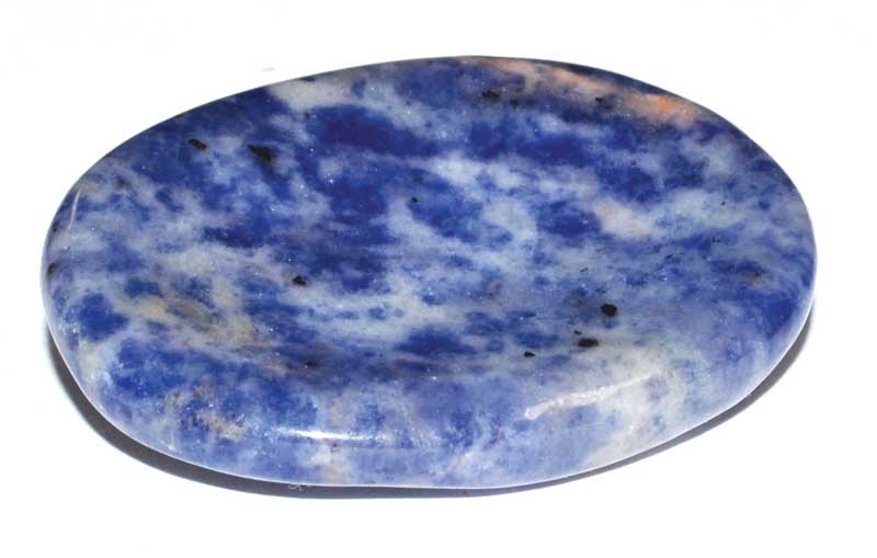 Sodalite Worry Stone ~1.5″ Small Round Pocket Thumb Crystal (Each Will Vary)