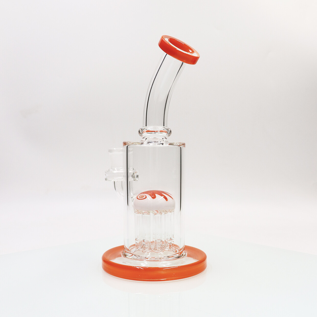 9.5inch Orange color Wigwag Tree Perc Glass Bong Waterpipe Rig With 14mm Bowl