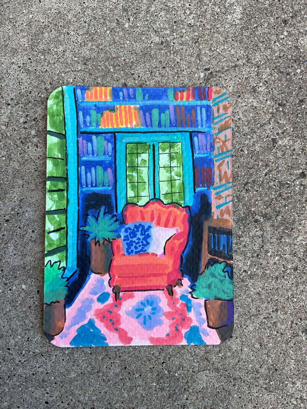 ACEO Art Card PRINT of Hand Painted & Signed Acrylic Original 3.5inx2.5in