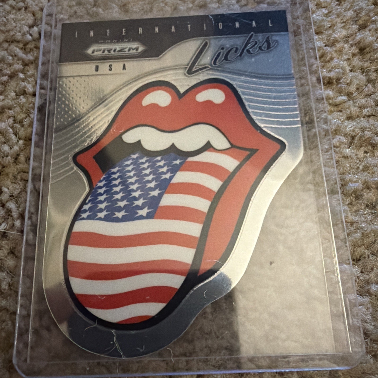2025 Panini Prizm The Rolling Stones #3 USA International Licks Die Cuts Silver