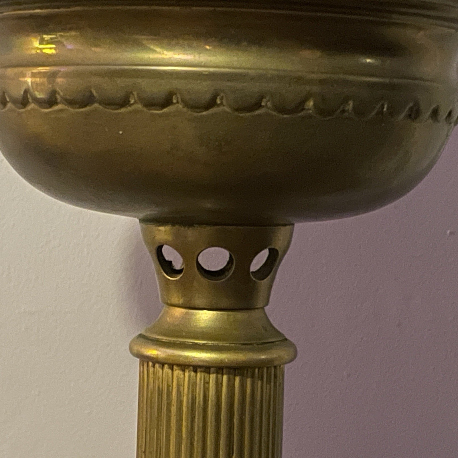 Original Victorian Thermidor Belge In Lux Way Brass Centre Draft Oil Lamp 1884