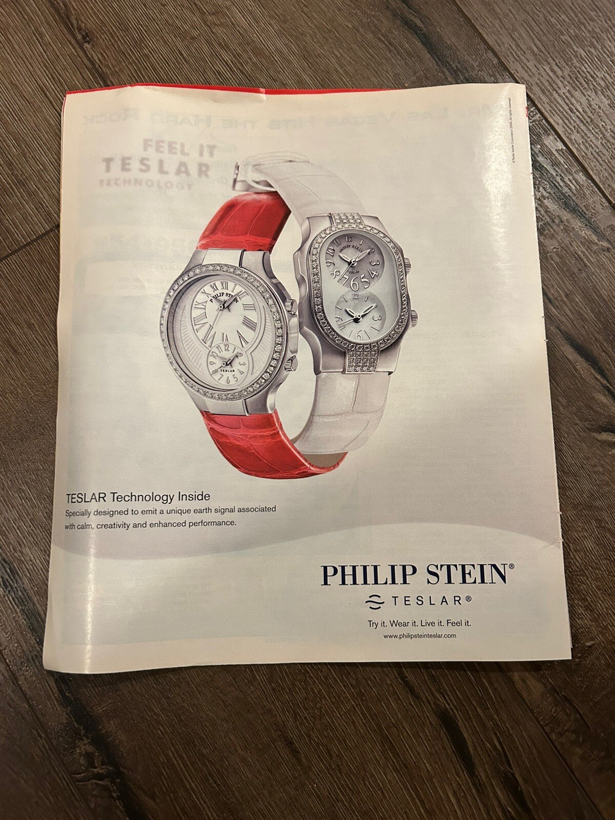 TESLAR Philip Stein Photo Watch Time Piece 9.5 x 12” Red White
