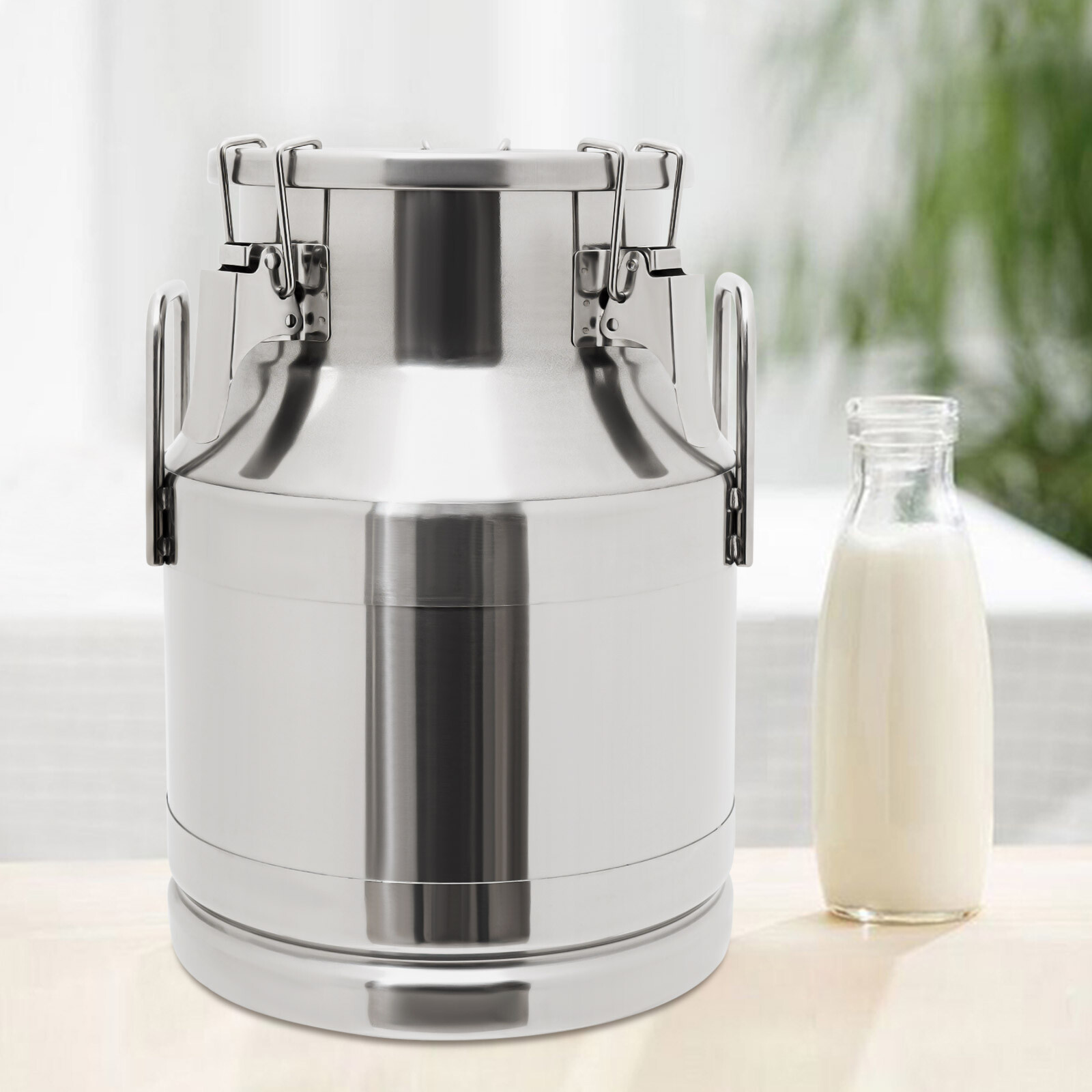 Round Stainless Steel 2.64gal Milk Storage Can Milk Jug Transport Sealed Bucket