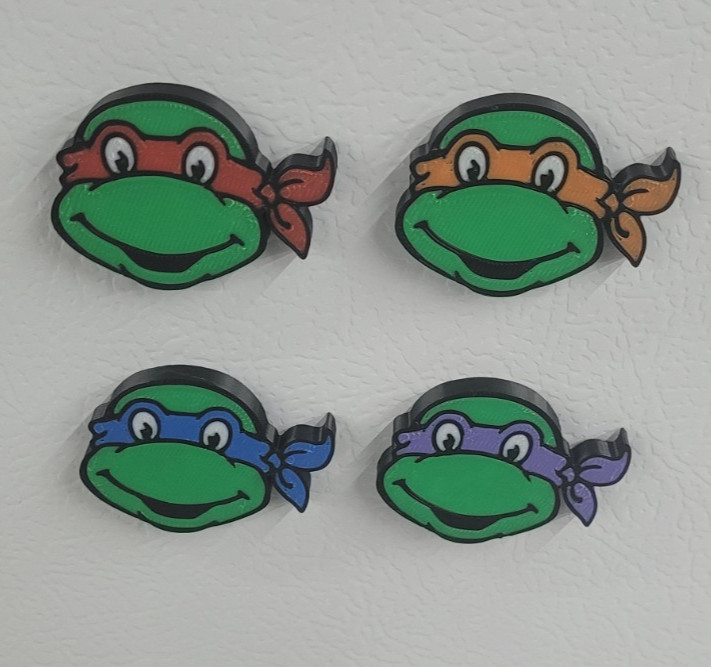 TMNT Ninja Turtles Fridge Magnet Set – Neodymium – Brand New – Custom Model
