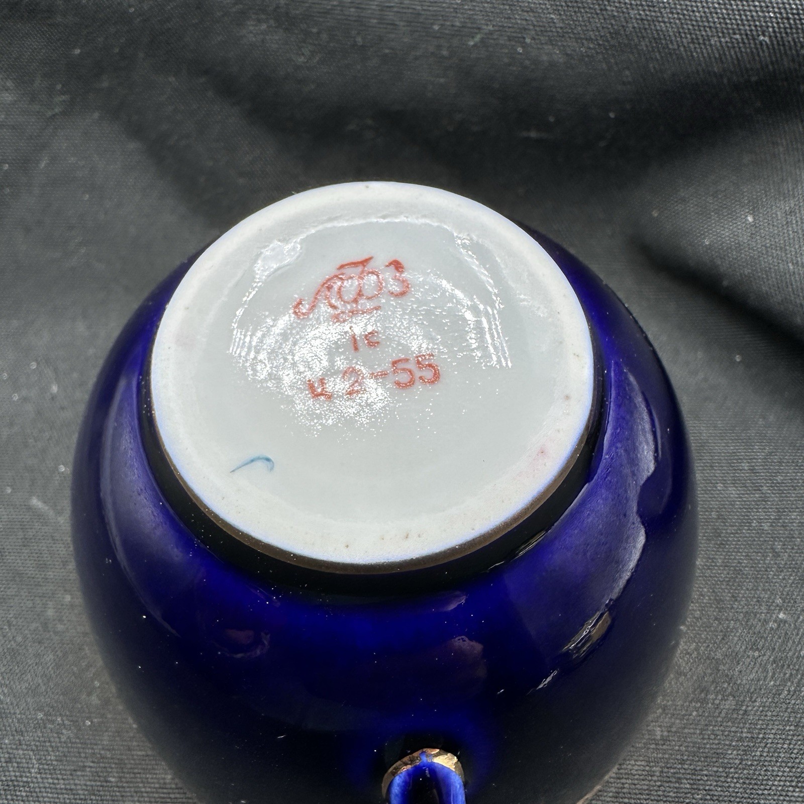 Vtg Lomonosov LFZ Russian USSR Cobalt Blue Gold Gilt Tea Cup Saucer Porcelain
