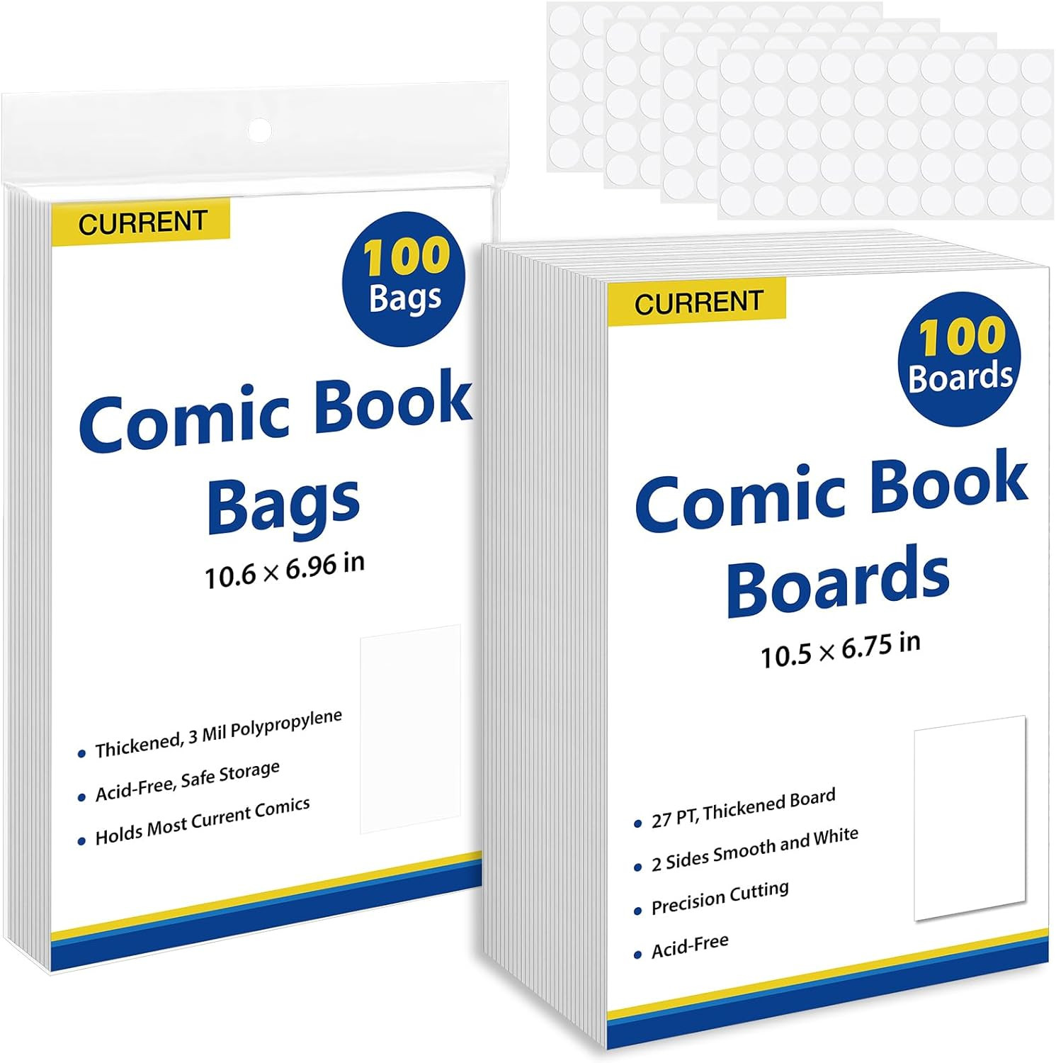 Comic Book Bags and Boards Set with 100 Sleeves 100 Acid Free Boards