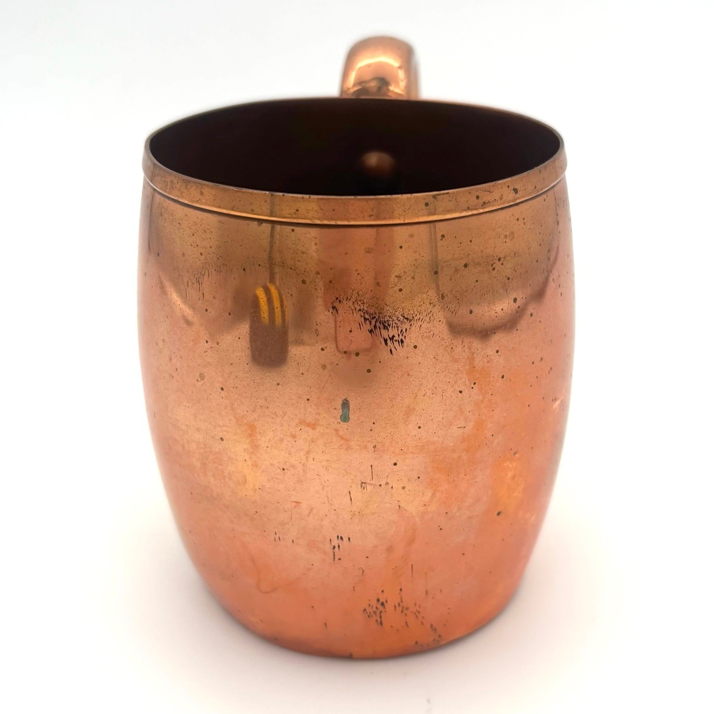 Vintage West Bend Solid Copper Mug Stamped WB 3.25″ 1940s MCM Patina Rustic Farm