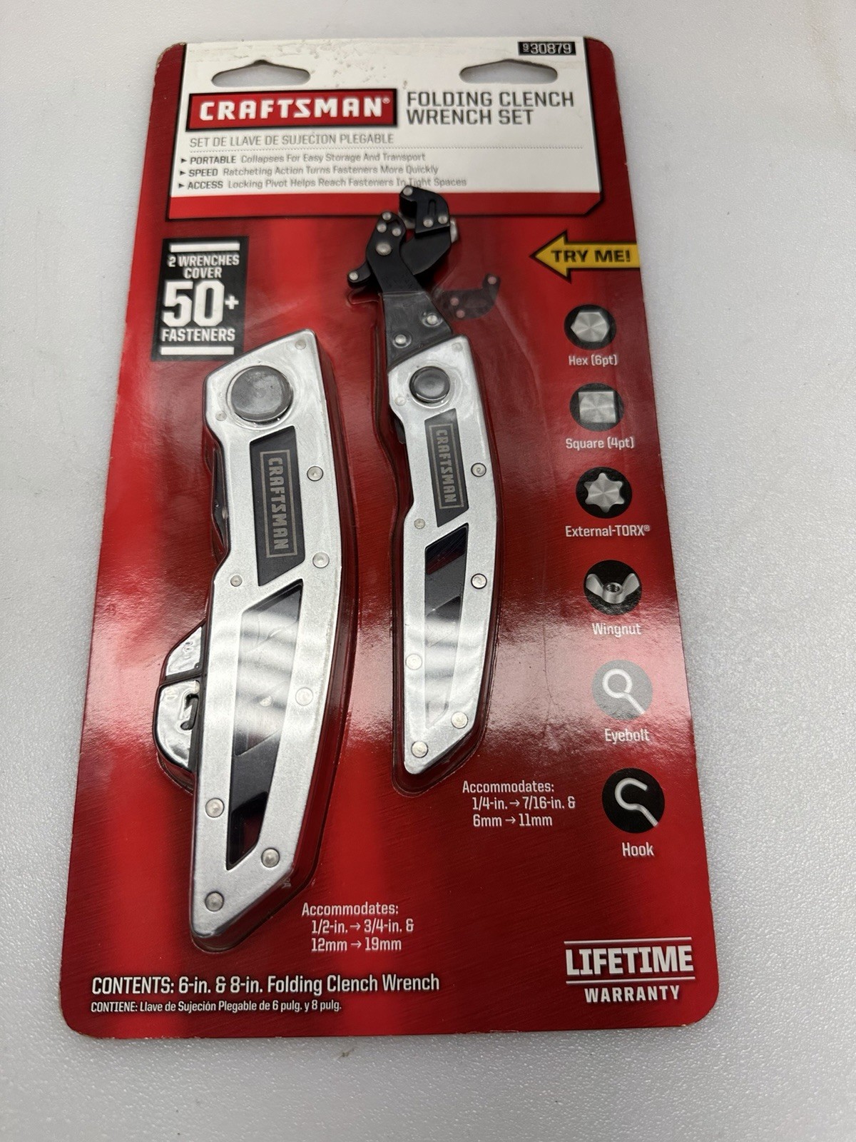 Craftsman NOS Folding Clench Wrench 2 Pack 30879