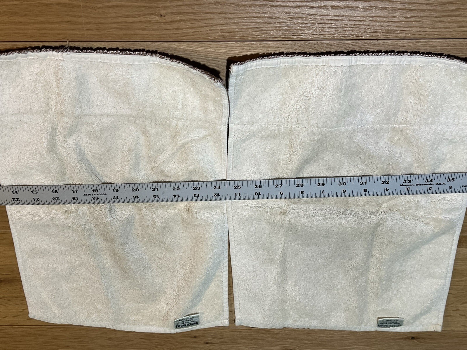 Rodeo Home Fingertip Towels Vtg Cream with Trim Embellishment Set of 2
