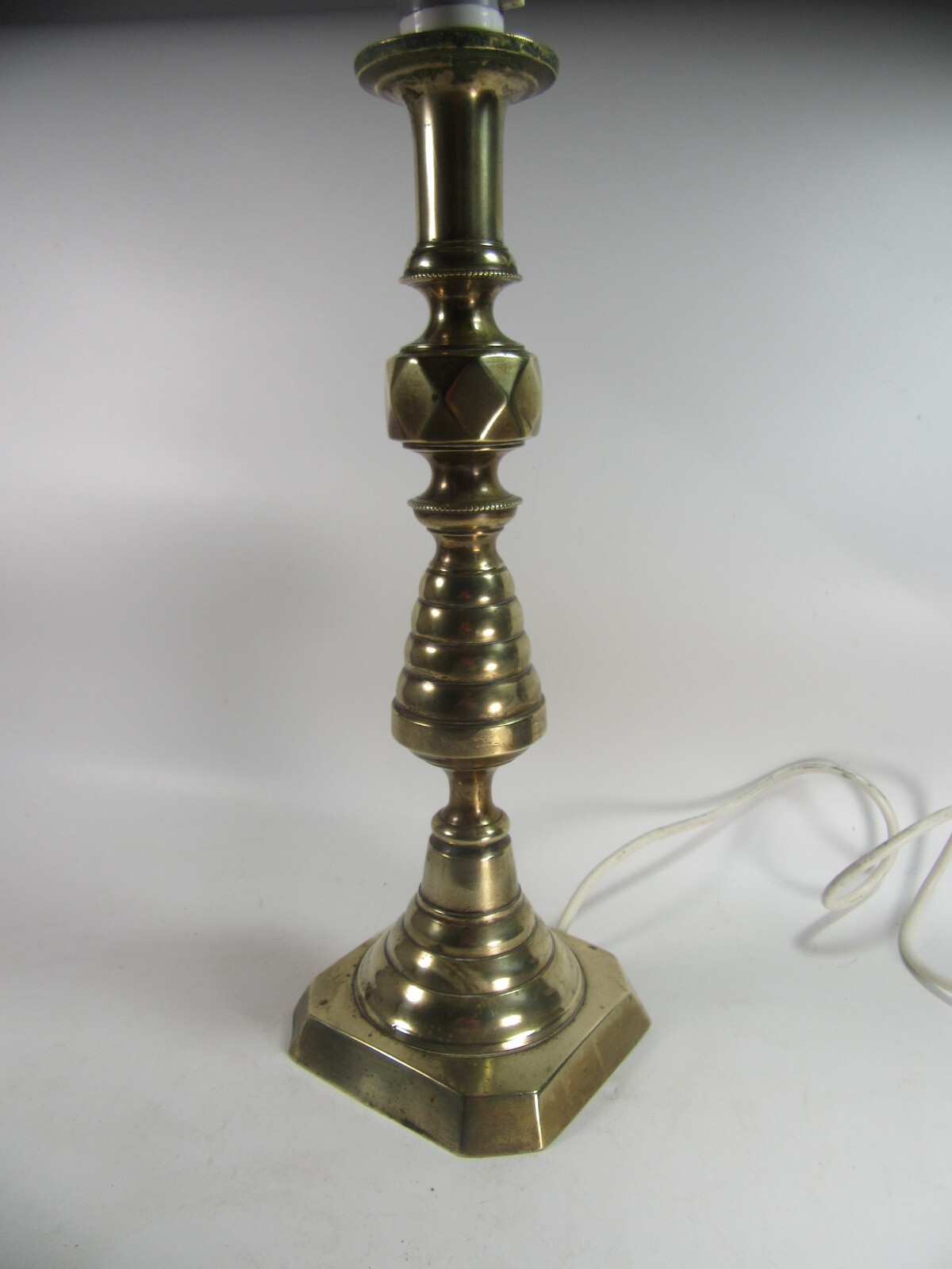 Solid Brass Vintage Banded Table Desk Lamp 41cm high