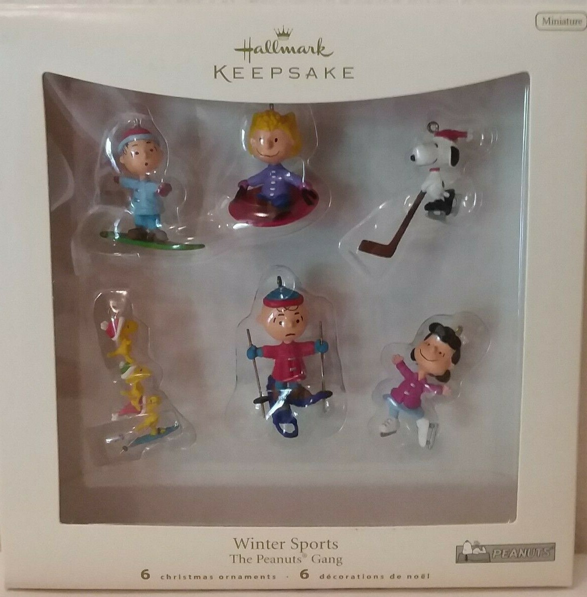 Hallmark 2007 Miniature Winter Sports The Peanuts Gang 6-piece set; MIB NRFB NIB